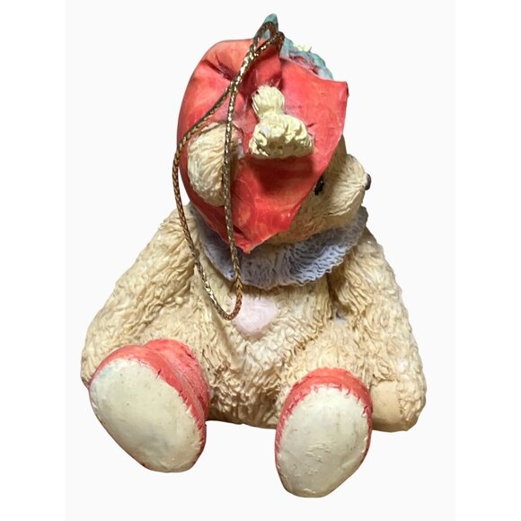 Bear Christmas Ornament Priscilla Hillman 1992 Hamilton Red Hat and Boots - Picture 3 of 8